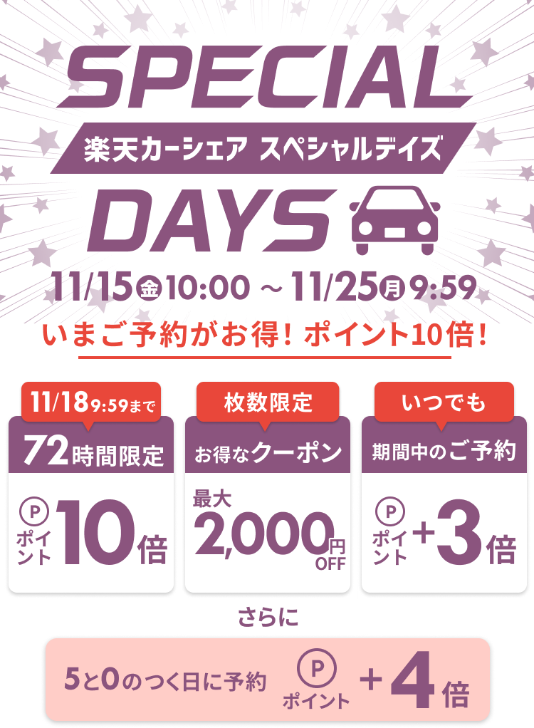 楽天カーシェア SPECIAL DAYS