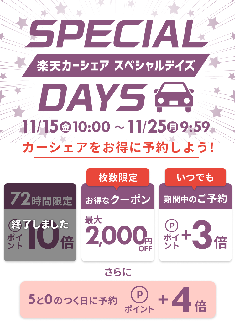 楽天カーシェア SPECIAL DAYS